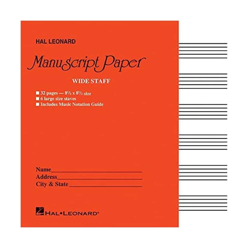 Wide Staff Manuscript Paper: Red Cover Hal Leonard Corp image 1
