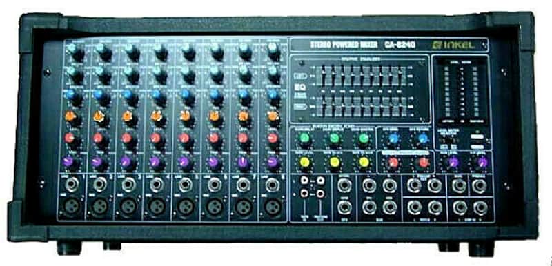 Inkel POWER MIXER Stereo CA-8240, 2 x 200 Watt, Equalizer, Echo-Effekt VINTAGE schwarz image 1