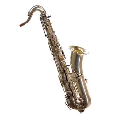 Vintage 1920's Abbott C-Melody Tenor Saxophone Conn Stencil - Silver image 1
