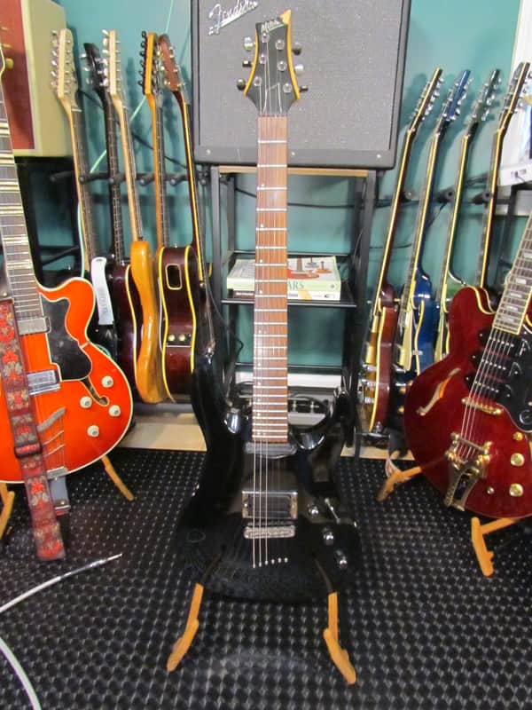 Mitchell MD300 Black archtop *PRO SETUP* Hh rails w/ coil split Super Strat style Electric Guitar image 1