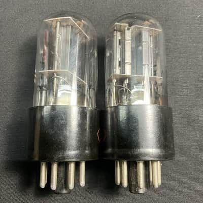 MATCHED PAIR CBS 6SN7GT AUDIO VACUUM TUBES TESTED VINTAGE BLACK PLATES B.10134.C image 2