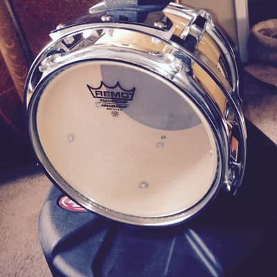1990s D'Amico 4pc Custom Solid Maple Drum Kit Clear Natural Finish image 4