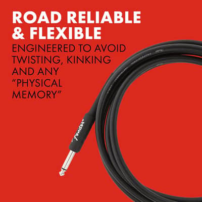 Fender Professional Series Instrument Cable, Guitar Cable, Guitar Accessories, Straight/Straight, Black, 15ft image 5