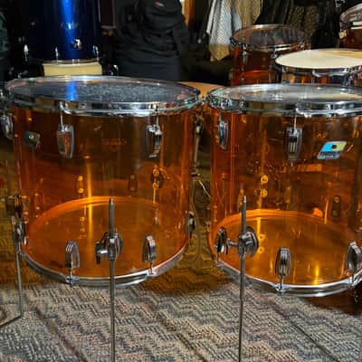 Ludwig Vistalite 9 pc BIG ZEP KIT Amber clear image 5