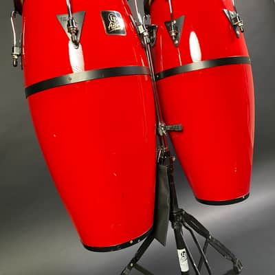 Aspire Fiberglass Congas - Mid 2010’s - Bright Red image 2