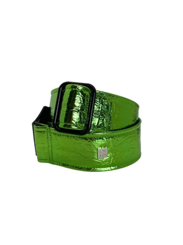 Get'm Get'm Distressed Vernice strap 2020s - Green Metallic image 1