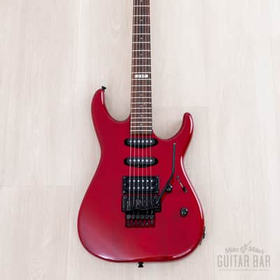 1996 ESP Mirage Superstrat SSH Trans Red w/ Floyd Rose, Hangtags image 2