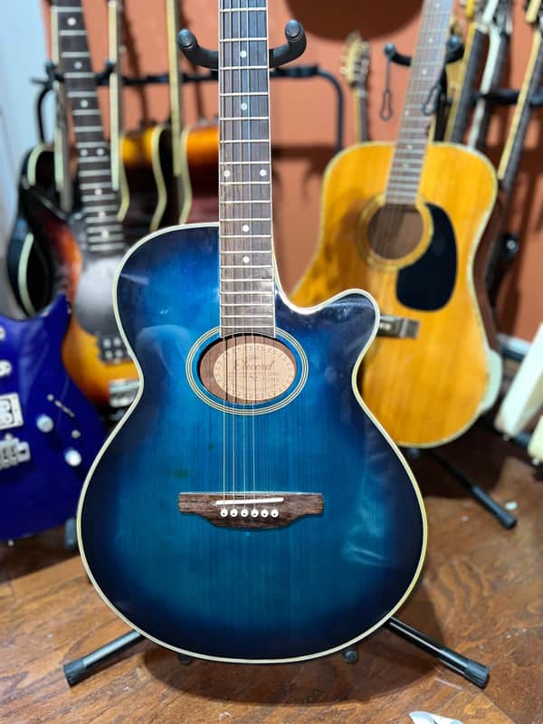 1990s Aria - Elecord FET 500 Blue Burst - Acoustic Electric Guitar
