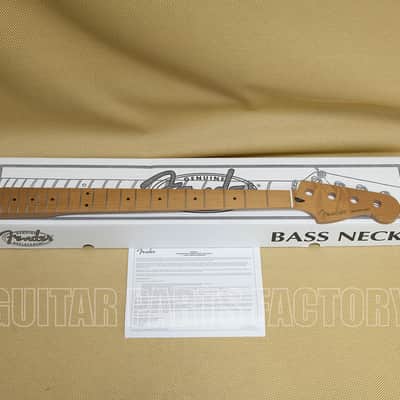 099-0802-920 Fender Roasted Maple Precision Bass Neck, 20 Medium Jumbo Frets, 9.5", Maple, C Shape image 1