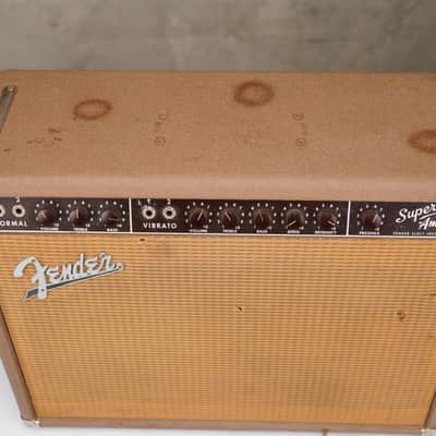 1962 Fender Super Amp 6G4-A Brown 2x10 Combo Amp w/ Flight Case #59038 image 9