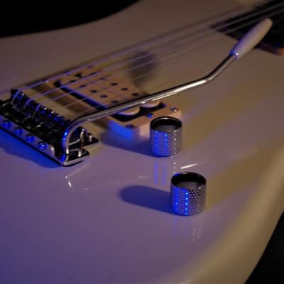 ST. BLUES Eliminator 1 "Billy Gibbons" 1984 White. Strings & Things Workshop. VERY RARE Plays Great image 7