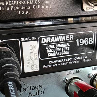 Drawmer 1968 MKII Dual-Channel Vacuum Tube Compressor, mint condition image 6