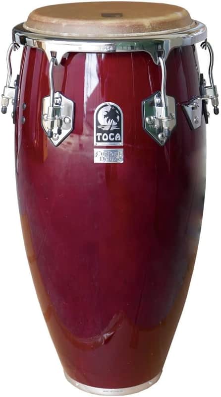 Toca Custom Deluxe Wood Conga Drum 11 3/4" Head - Red Wood Finish image 1