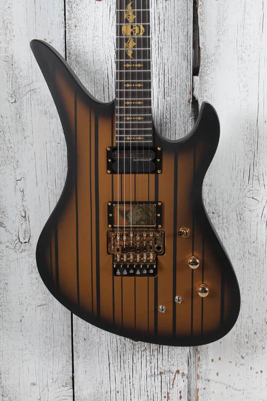 Schecter Synyster Gates Custom-S Electric Guitar Satin Gold Burst Finish image 1