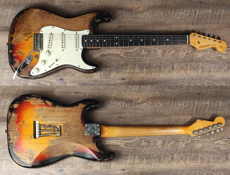 MyDream Partcaster Custom Built - Heavy Relic Sunburst SRV image 1