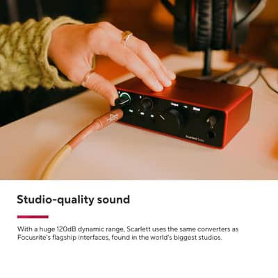 Focusrite Scarlett Solo Studio 4th Gen Audio Interface Bundle with Mic, Headphones image 4