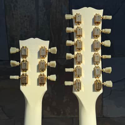 Used 1997 Gibson EDS-1275 Double Neck Guitar White with Case image 9