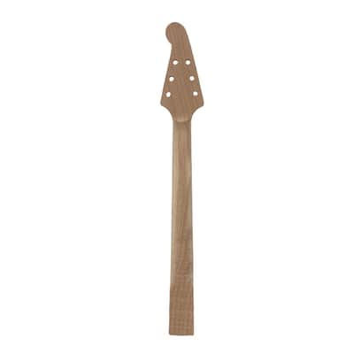 22 Fret Electric Guitar Neck 24.75" Maple Bound Maple Fretboard Block Inlay Unfinished image 2