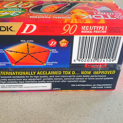 TDK D 90 Normal Position Type I Audio Cassette 4-Pack NEW OLD STOCK image 2