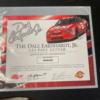 Collector Owned! Dale Earnhardt Jr. Nascar Signature Gibson Les Paul Custom + COA OHSC image 24