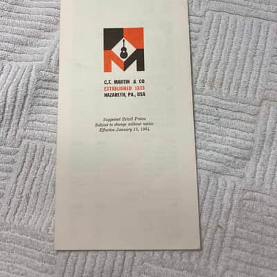 Vintage 1964 Martin Guitar Price List and Letter with Martin's Signature image 5