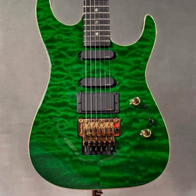 Charvel USA Custom Dinky EMG HSS FR Transparent Green 2004 w/ Hard Case - Quilted Maple image 1