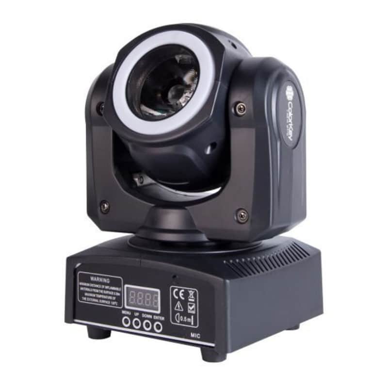 ColorKey Mover Halo Beam QUAD MKII Moving Head Fixture with 40W RGBW LED Beam, 12x 5050 RGB SMD LED Halo, and DMX Control (Black) image 1