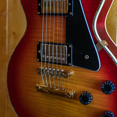 AIO Wolf WLP 750T Electric Guitar - Cherry Burst w/Gator GWE-LPS-BLK Case image 2