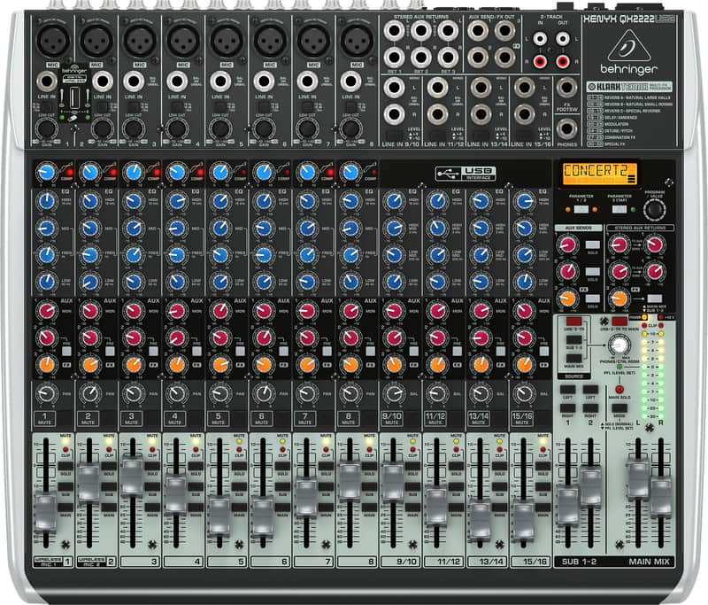 Behringer Xenyx QX2222USB Mixer with USB Interface and Effects image 1