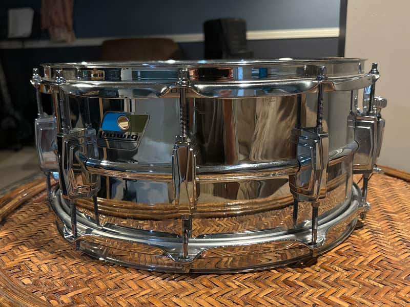 Ludwig LM402 Supraphonic 6.5x14" 10-Lug Aluminum Snare Drum 1985 - Present - Chrome-Plated image 1