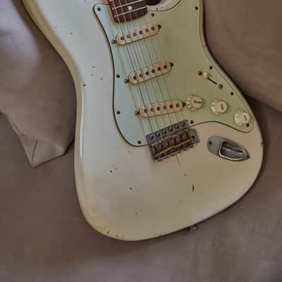 Nash Nash stratocaster guitar Olympic white Relic image 3