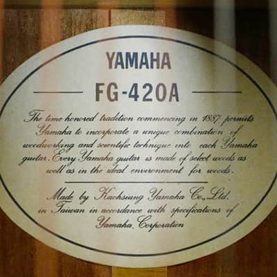 Vintage 1990's YAMAHA FG-420A Electric Acoustic Guitar Made in Taiwan image 5