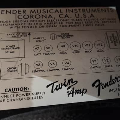 Fender Twin (Evil Twin) 212 Combo 100 Watt Amp w/ Reverb 1999 USA image 16