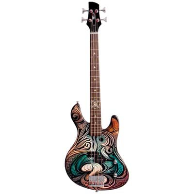 Lindo Sahara Electric Bass Guitar (30" Short Scale) | Nautical Star 12th Fret Inlay - Graphic Art Finish | 20th Anniversary Special Edition image 3