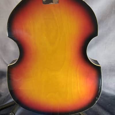 Sears Vintage 1960s Violin Bass Guitar Made in Japan 1960s Tobacco Burst image 10