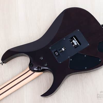 2019 Ibanez J Custom RG8570Z HSH AAA Flame Top Black Rutile w/ Tree of Life Inlay, Case & CoA image 15