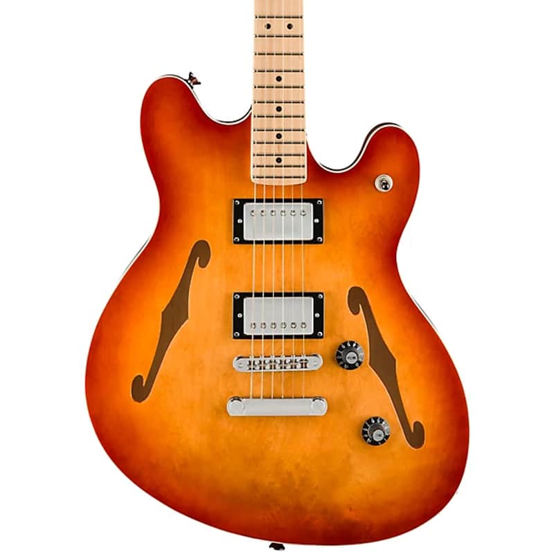 Squier Affinity Series Starcaster Deluxe Electric Guitar. Maple Fingerboard, Sienna Sunburst TGF33 image 1