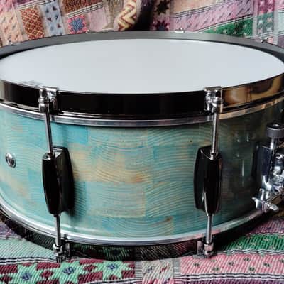 SSS Solid Shell Shop Custom Snare Drum 2025 - Turquoise image 8