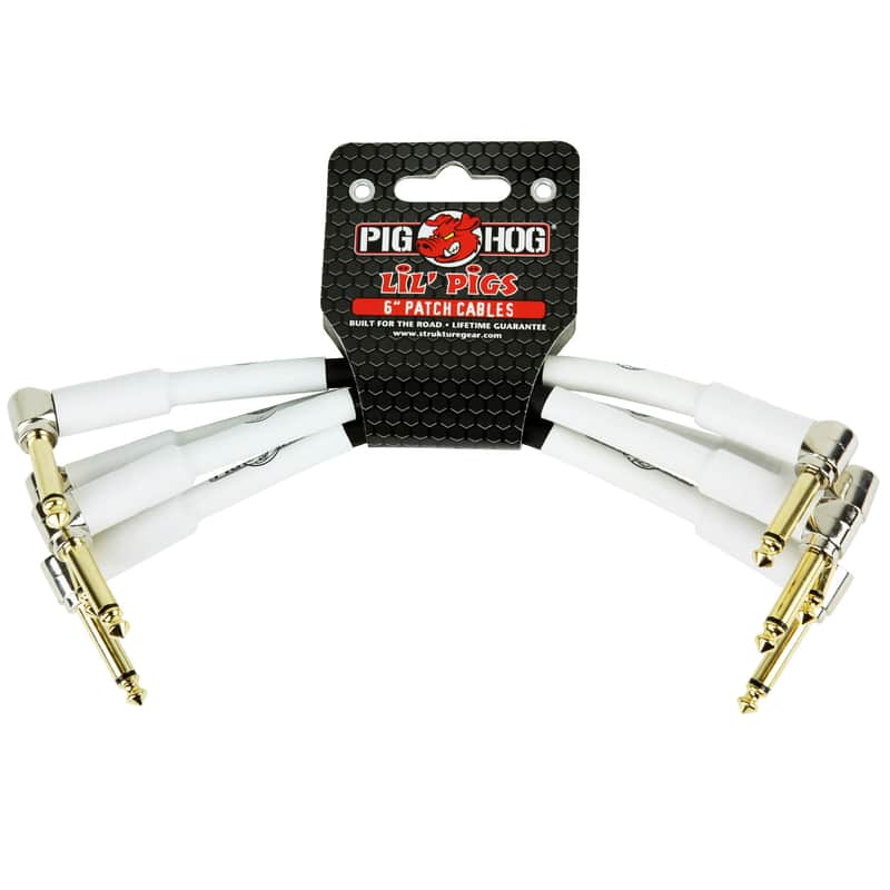 Pig Hog PHLIL6 Lil' Pigs 1/4"" TS Patch Cables - 6" (4-Pack) image 1