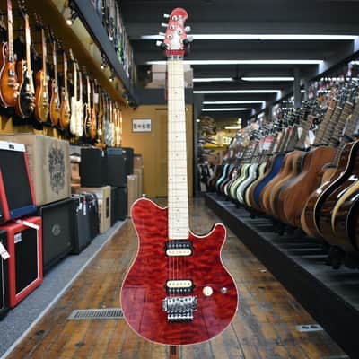 Ernie Ball Music Man 30th Anniversary Axis Electric Guitar Translucent Red Quilt w/Hard Case image 4
