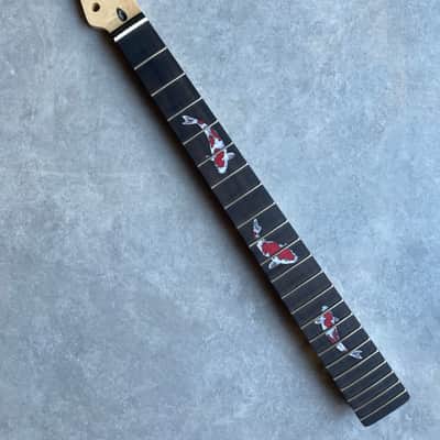 Maple Guitar Neck Rosewood Fretboard koi fish inlay -22frets image 3