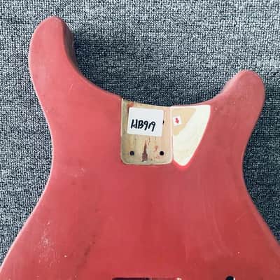 Red Basswood Double Cutaway Guitar Body, String Thru Bridge image 5
