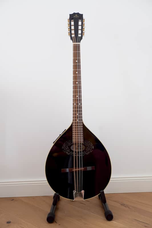 Hora M1087-EQ Octave Mandolin Black – Solid Wood – Made in Romania image 1
