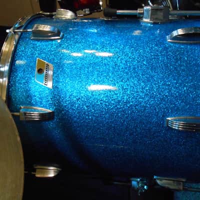 Ludwig, Blaemere Fiberglass, Custom 1969 Blue Sparkle, Beige image 16
