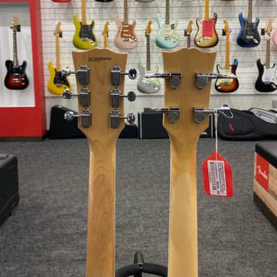 Eastwood 4/6 Doubleneck Left-Handed Electric/4-String Bass Guitar, Maple Fingerboards, Sunburst image 4