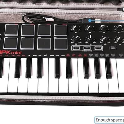 Case Compatible with Akai Professional MPK Mini MK3 / MPK Mini Play MK3 25 Key USB MIDI Keyboard Controller, Black+Gray(Case Only) image 3