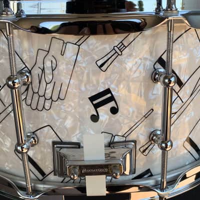 1999 Ludwig 90th Anniversary Classic Maple 6.5x14 Snare Drum in Top Hat & Cane w/ Case image 8