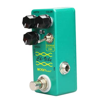 Mosky CH Vibe Chorus Vibe Vibrato Guitar FX Pedal Depth Color Speed Knob +Power Supply 1A 1000ma image 7