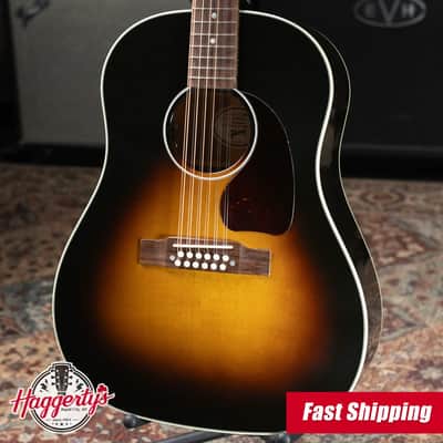 Gibson J-45 Standard 12-String Acoustic/Electric Guitar - Vintage Sunburst with Hardshell Case image 1