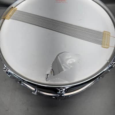 Vintage Ludwig Acrolite Aluminum Snare Drum 8 Lug 14x5” Blue Olive Badge 1976 76 Acrolite 1979 - Brushed Aluminum image 11